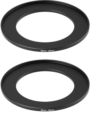 YINETTECH 2pcs Anillo Adaptador de Filtro de Objetivo 58 mm a 82 mm Compatible con Filtro 82 mm en Objetivo con Rosca 58 mm