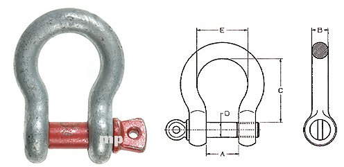 Hochfester Schäkel mit Augenbolzen Tragkraft 2000 Kg