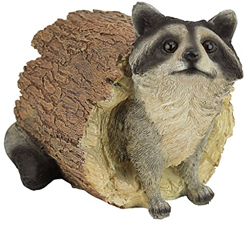 Design Toscano Bandit der Waschbär Tierstatue, Polyresin, Vollfarbe, 25,5 cm