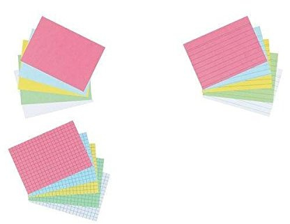 Karteikarten Sparpaket DIN A7 400 Stück in 6 Farben auswählbar (blau liniert)
