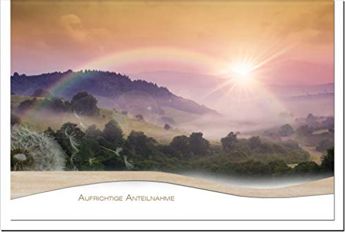 metALUm Trauerkarte ABSCHIED | Sonnenuntergang mit Regenbogen 01521