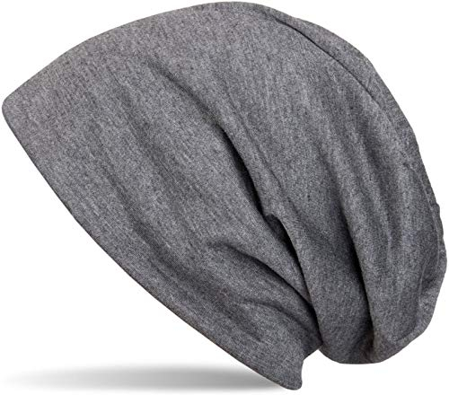 styleBREAKER Klassische Slouch Beanie Mütze, leicht und weich, Longbeanie, Unisex 04024018, Farbe:Dunkelgrau meliert