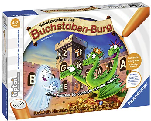 Ravensburger tiptoi 00737 Schatzsuche in der Buchstaben-Burg, Spiel für Kinder von 4-7 Jahren, für 1-4 Spieler