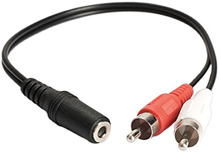 Adattatore jack AUX audio Y cavo splitter Stereo da 3,5 mm femmina a 2 RCA maschio