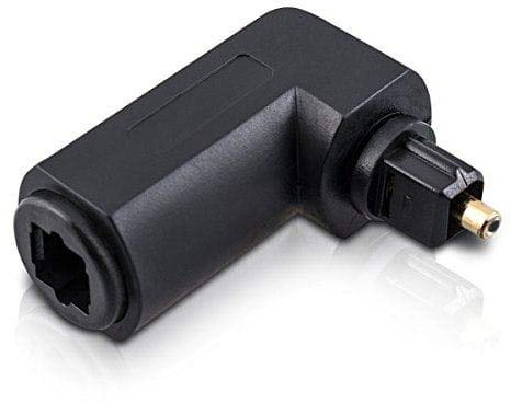CABLEPELADO Adaptador óptico Digital TosLink | Adaptador audio toslink | Macho a Hembra | Ángulo 90º | PVC | Negro