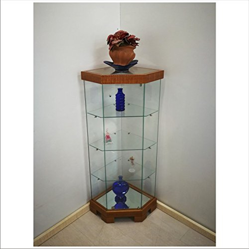 VM ART DESIGN GLASS BY VETRERIA MICELI Glasvitrine zum Ecke Ethnic Style VME500T (Kirschholz (Cherry)