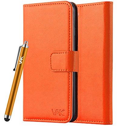 VA For iPhone 6 / 6S Case Luxury Leather Magnetic Flip Wallet Card Holder Stand View Cover (Orange)