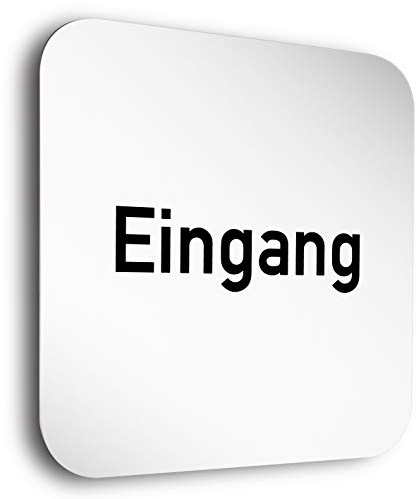 Türschilder24 Aluminium- Türschilder der Extraklasse! • Eingang - Eingangsschild • In der Größe 150 x 150mm • Die Schilder bestehen aus 1,5mm starkem Aluminium mit veredelter Oberfläche (eloxiert)