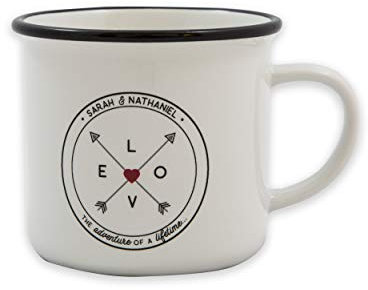 NOT JUST A PRINT Personalised Love Compass Adventure Mug Romantic Gift for Wanderlust Couple On Retro Mug