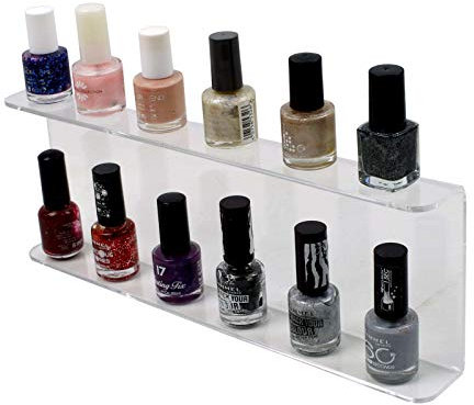 Wall Mounted Nail Varnish Display Shelf in Acrylic (DS68+) (1)