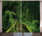 ABAKUHAUS Urwald Rustikaler Gardine, Tropical Thailand Wald, Schlafzimmer Kräuselband Vorhang mit Schlaufen und Haken, 280 x 225 cm, Grün