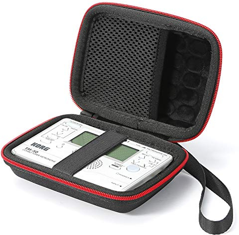 L3 Tech Hartschalen-Reiseetui für Korg TM-50 / TM-60BK Tuner Metronom und Clip on Mikrofon, Schutzhülle, Schwarz (schwarzes Futter)