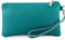 modamoda de T193 Damen Leder Clutch Handgelenktasche Kosmetiktasche Klein handmade in Italy, Farbe:Türkisblau