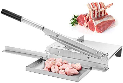 Moongiantgo Manueller Fleischschneider, Edelstahl, Rippen, Knochen, Schneidemaschine, Huhn, Ente, Fisch, Lamm, Fleischzerkleinerer manuelles Schneiden (KD0295 mit Anti-Rutsch-Zahnung