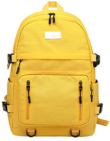 Schulrucksack Mädchen Teenager Rucksäcke Schule Jungen Oberstufe Schulrucksäcke Herren Damen Weiterführende Schule Rucksack Laptop Uni Groß Jugendliche Freizeitrucksack Schultaschen Lässig Gelb