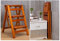 ZHZ-DT Haushaltsleiter Klappleiter Klappstufen Tritthocker - Leiterstuhl Trittleiter aus Holz - Stufenleiter Leiter-Regal Faltbar for Erwachsene Kinder Bibliothek Dachboden Workzone, Walnuss