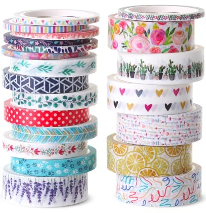 Mr. Pen- Washi Tape Set, 21 Rolls, Decorative Cute Floral Washi Tape for Bible Journaling, Bullet Journal Supplies