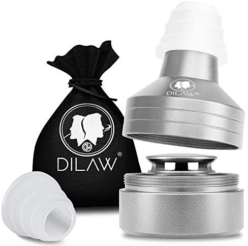 DILAW® Shisha ECO Molassefänger mit Gewinde - Universal aus Aluminium mit Adapter, Vorkühler-Aufsatz passt Universell für alle Shishas, 18er Schliff Einfach auf den Kopfadapter stecken, Silber