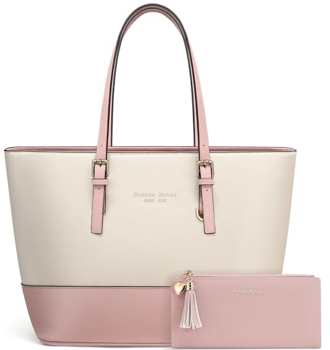 Jocose Moose Damen Handtasche Schultertasche, Vintage Leder Tasche Shopper Groß für BüRo Schule Einkauf, Geschenk mit Einer Damen Geldbörse