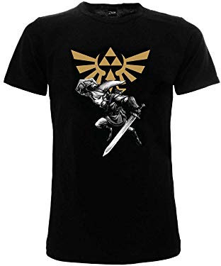 BLT T-shirt officiel Zelda Link avec épée pour adulte, garçon et enfant, noir, Noir , 12-13 Ans