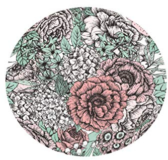 FANSU Blume Runde Tischdecke Wasserabweisende, Rose Drucken Abwaschbar Garten Tischdecke rutschfest Abwischbare Wachstuch Desktop Dekorative Tuch Hotel Bankett Party (Grüne Blume,200cm)