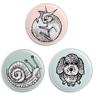 Ligarti Magnet Set (Made in EU) | Design Kühlschrankmagnet | (Kunterbunte Tierwelt- Set)