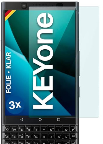 moex für BlackBerry KEYone Schutzfolie Displayschutz Folie Ultra-klar HD 0,2 mm kompatibel mit jeder Hülle, Anbringen ohne Blasen, Handyfolie Extra Kratzfest, FlexProtect 3 Stück