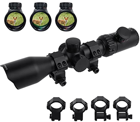 ToopMount Zielfernrohr 3-12X42SF 1/4-MOA mit 20mm Picatinny und 11mm Dovetail Schienenhalterungen für Outdoor-Sportarten