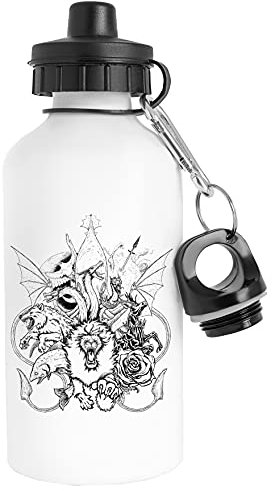 Luxogo Das Großartig Häuser Wasserflasche Rostfreier Stahl Reisender Weiß Water Bottle Stainless Steel Traveller White