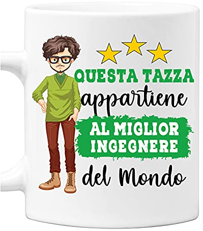 Colorfamily Tazza Ingegnere Mestieri divertenti Questa tazza appartiene al migliore al mondo Idea regalo