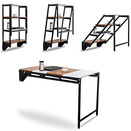 HXFAFA Schreibtisch mit Regal, Wandklapptisch, Küchentisch, Klapptisch, Computertisch, für Waschküche/Hausbar/Küche & Esszimmer