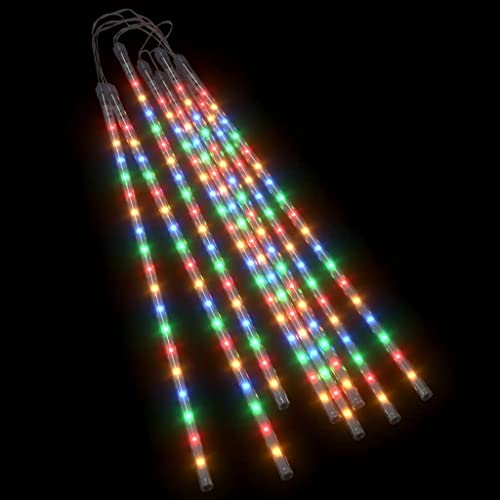 vidaXL 8x Meteorlichter Lichterregen Lichterkette Meteorschauer Weihnachtsdekoration Weihnachten Deko 50cm Bunt 288 LEDs Indoor Outdoor