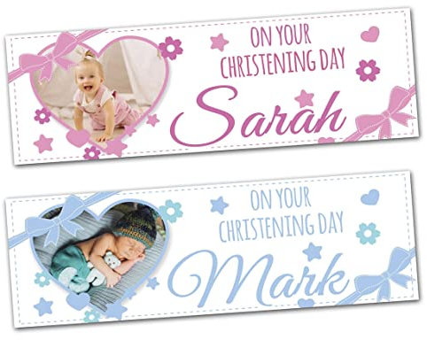 Bautizo personalizado al aire libre Banner bautismo día de nombramiento foto bebé fiesta decoración baby shower 1er cumpleaños baby party primera comunión