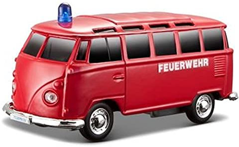Maisto - VW T1 Einsatzfahrzeug mit Licht & Sound (12cm) (Feuerwehr)