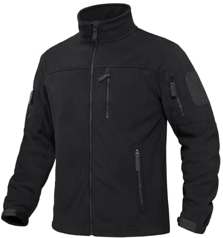 KEFITEVD Herren Zip Up Jacket Weiche Fleecejacke Herren Winddicht Outdoor Sport Airsoft Jacken Arbeitsjacken Warme Wintermäntel Herren Jagd Angeljacken