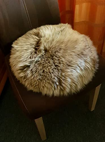 Förster-Fellnest Sesselauflage, Couchauflage, Sitzfell, Bankauflage - echtes Lammfell in toller Cafe Crema Optik