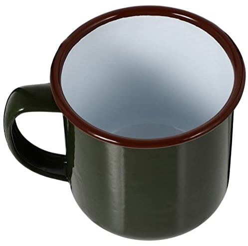 Angoily 1PC Enamel Coffee Mug, Portable Camping Mug for Indoor and Outdoor Activities (Green)