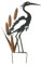 FRANK FLECHTWAREN Gartenstecker Schilfreiher, Metall, mattbraun lackiert in Trendiger Rostoptik, schwarzes dekoratives Vogelmotiv, Maße: 38 x 53 cm