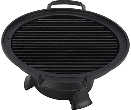 Barbecue Holzkohlegrill, Hibachi Grill aus Druckgussaluminium für 1 bis 2 Personen Camping Grillofen mit Antihaftbeschichteter Backform Drinnen Draußen Runder Kohlegrill für Picknick/Camping/BBQ