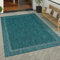 Paco Home Outdoor Teppich wetterfest & pflegeleicht Flachgewebe in Sisal-Optik mit Bordüre UV-beständig Modern für Balkon, Terrasse, Garten, Wohnzimmer, Grösse:240x340 cm, Farbe:Türkis