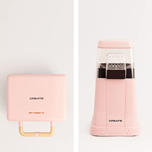 CREATE/PACK - POPCORN MAKER + STONE 3 IN 1 STUDIO/Palomitero+ Sandwichera grill y gofrera Rosa