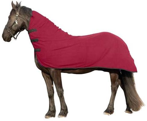 RESISTANCE Caldo e duraturo morbido pile Contour Cooler per cavallo (Large (188-198 cm), bordeaux