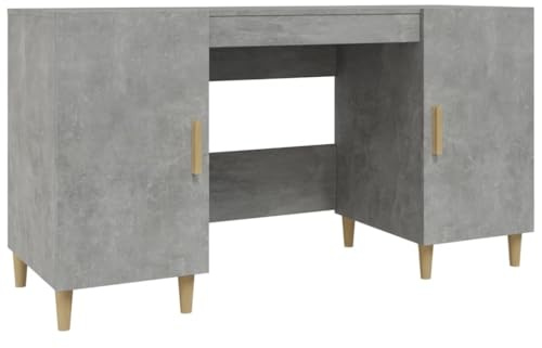 vidaXL Desk Concrete Grey 140x50x75 cm Engineered Wood