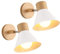 LIGKIN 2 Piezas Applique de Pared Interior Moderna Lámpara de Pared Ajustable E27 Apliques Vintage Lámpara Pared de Madera para Dormitorio Salón Café Lectura, Ø18cm