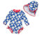 ADAVERANO Baby Mädchen Einteiliger Rashguard UV 50+ Sonnenschutz Lange ärmel Reißverschlüsse Badeanzug mit Sonnenhut.(gänseblümchen,74-80Cm)
