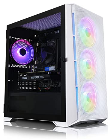 AWD-IT | PC Gamer, Ordinateur de Bureau, PC Gaming - Processeur AMD Ryzen 5 5500 • NVIDIA RTX 4060 8 Go • RAM DDR4 16 Go • SSD 1 to M.2B • WiFi • ARGB Boîtier Mesh Blanc • Windows 11