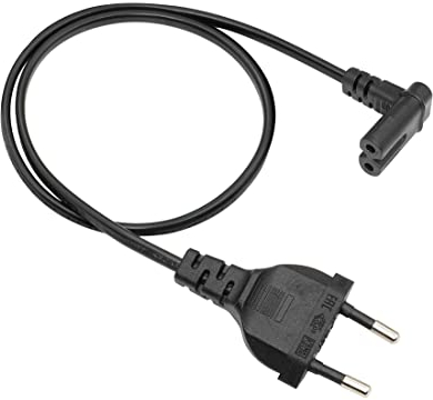 Euro-Stecker auf C7-Buchse Stromkabel YACSEJAO 2-poliger 90-Grad-EU-Stecker auf Euro-Doppelbuchse C7 Abbildung von 8 Stromanschlusskabel, 0.5m