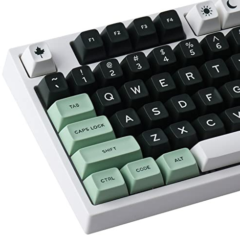 Hyekit SA Tastenkappen, 173 Tasten, Doubleshot ABS-Tastenkappen, vollständiges Tasten-Set für Cherry Gateron MX Switches mechanische Tastaturen, US/UK-Layouts mit 6,25 u, 7U Leertaste (Salon)