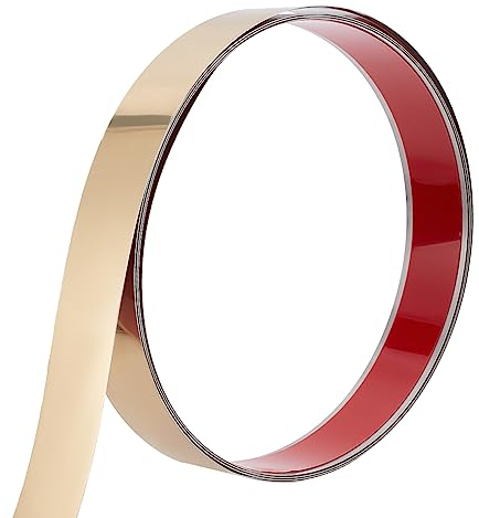 UNICRAFTALE 5m Moulure Murale Garniture 201 en Acier Inoxydable Peel and Stick Moulure Flexible Auto-Adhésive Moulure Moulure Garniture Murale pour Mur Miroir Meubles Porte Armoire Or 10 mm