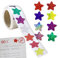 Sterne Sticker Glitzer Belohnungssticker 500 Stück Sticker Klein Rolle 2,5cm Sterne Aufkleber für Kinder Schule Lehrer Belohnungsaufkleber (Bunte)